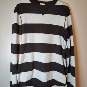 Abercrombie & Fitch Men's Long Sleeve Top Size Large Brown Strip
